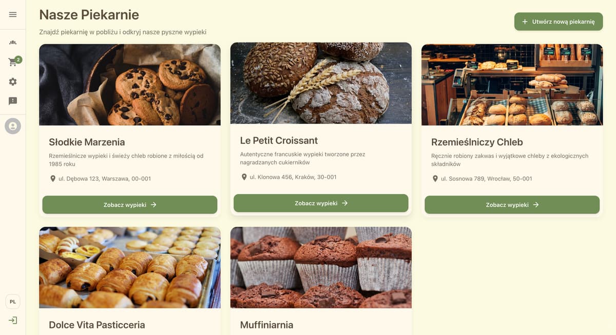 Bakery management dashboard preview
